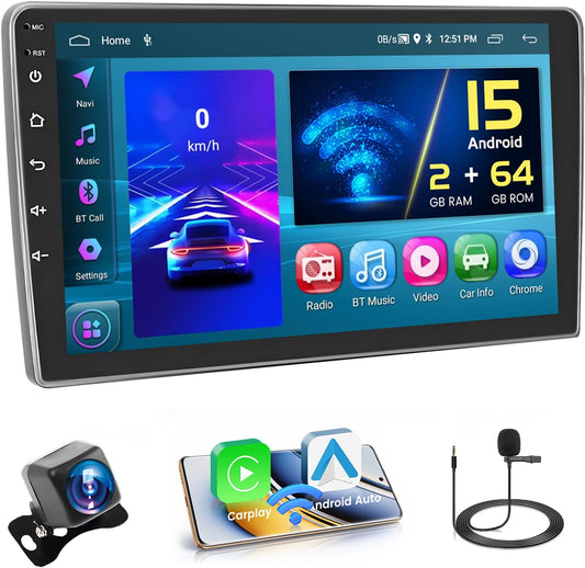 Android 13 Autoradio – Multimedia Systeem – Touchscreen Radio – Auto Stereo – Navigatie Systeem – 10 Inch HD Scherm – Draadloze CarPlay & Android Auto - QUORE
