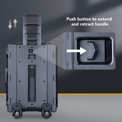 Lykus Grote hardcase box met schuiminzetstuk, verschillende maten, IP66 spatwaterdicht, geschikt voor camera, projector, elektronische apparatuur en meer