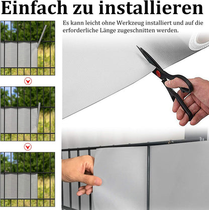 PVC Privacystroken – Inkijkwerende Stroken – Hekwerk Bescherming – Zichtwerende Folie – Windscherm – Duurzaam PVC 450 g/m² – Inclusief 90 Bevestigingsclips 195m x 19cm Lichtgrijs