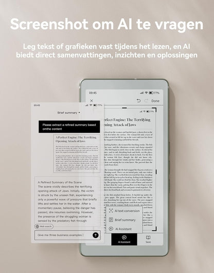 VIWOODS 6,13’’ AiPaper Reader met 4G-connectiviteit, Ultradunne & Lichte E Ink eReader, AI-geïntegreerd, 300PPI, Instelbaar Frontlicht, 128GB Opslag