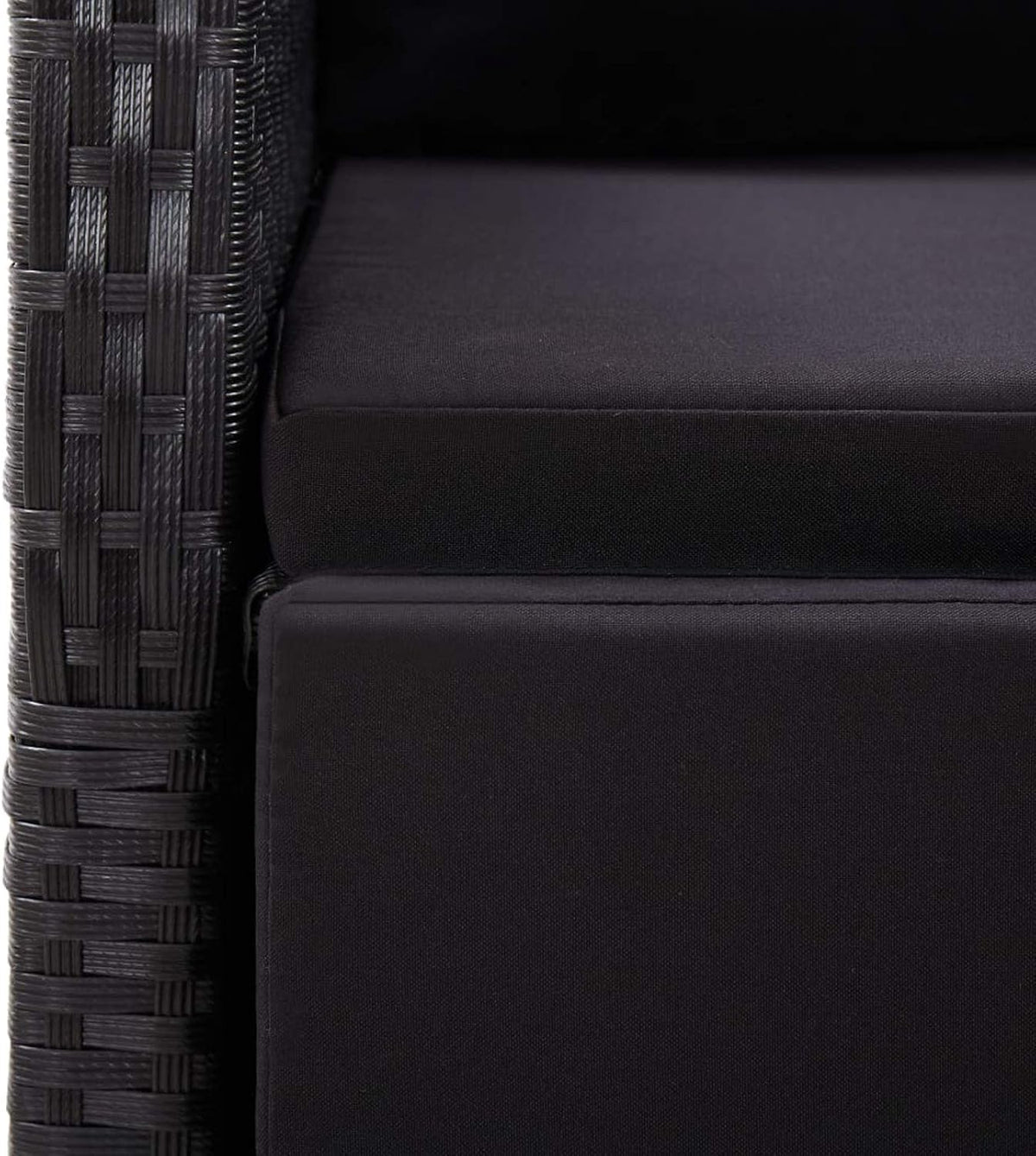 Tidyard Polyrattan Garden Chair with Backrest Black with Cushion Rattan Garden Chair 57 x 73 x 105 cm - QUORE