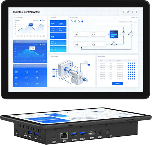 Mini Computer PC 10.1 Inch Mini Computer Decoration N5095 Win 11 Pro Mini PC with Touch Screen 8GB RAM 128GB ROM 5000mAh Battery Dual 4K Display HDMI 2.0 Type-C3.1 - QUORE