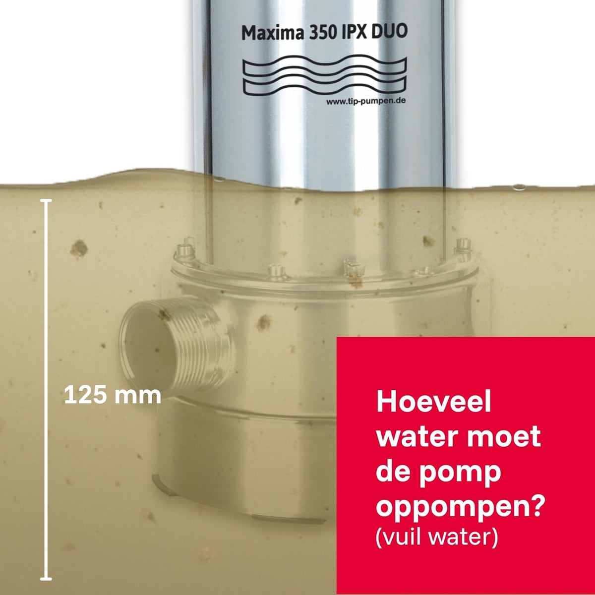 Vuilwaterpomp – Dompelpomp – Waterpomp – Drainagepomp – Noodpomp – Uitschuifbare Pompvoet – Vlakke Aanzuiging 1 Mm – 800 W – 20.000 L/uur – Max. Opvoerhoogte 8 M