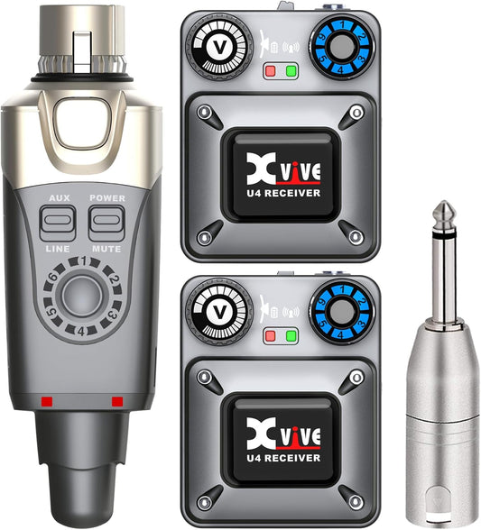 Draadloos in-ear monitorsysteem – IEM-systeem – In-Ear Monitor – Draadloze Monitor – Monitoringsysteem – Set Met 1 Zender En 2 Ontvangers – 2,4 GHz Stabiel Draadloos Signaal – Minder Dan 4,5 Ms Latency