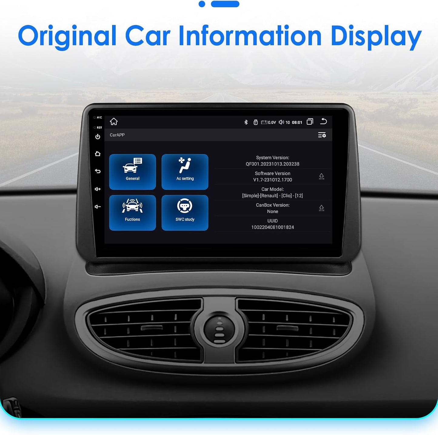 Hizpo Android 13 autoradio voor Renault Clio 3 2005-2014, 8-Core 4G + 32G GPS navigatie 9 inch QLED touchscreen met CarPlay Android Car Bluetooth WiFi 4G LTE DSP spiegel Link FM/AM