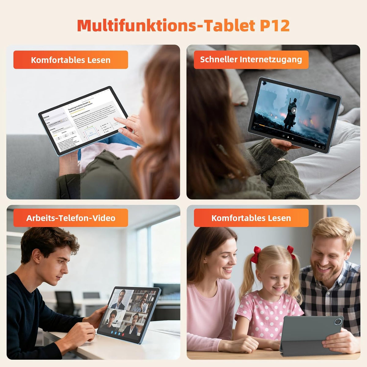 Tablet 11 inch met toetsenbord: Android 15 8000 mAh Octa-Core 18 GB + 128 GB 2TB TF Tablet PC - WiFi 6 BT 5.2 1280*800 FHD + IPS 13MP + 5MP camera met muis, USB C, adapter, hoes, OTG-adapter, pen