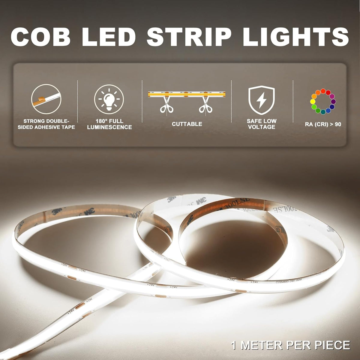Intelligente Trapverlichting Bewegingssensor 20 Treden Koud Wit 6000K COB LED Trapverlichting Slim Traplicht met Licht Sensor PIR en Instelbare Helderheid
