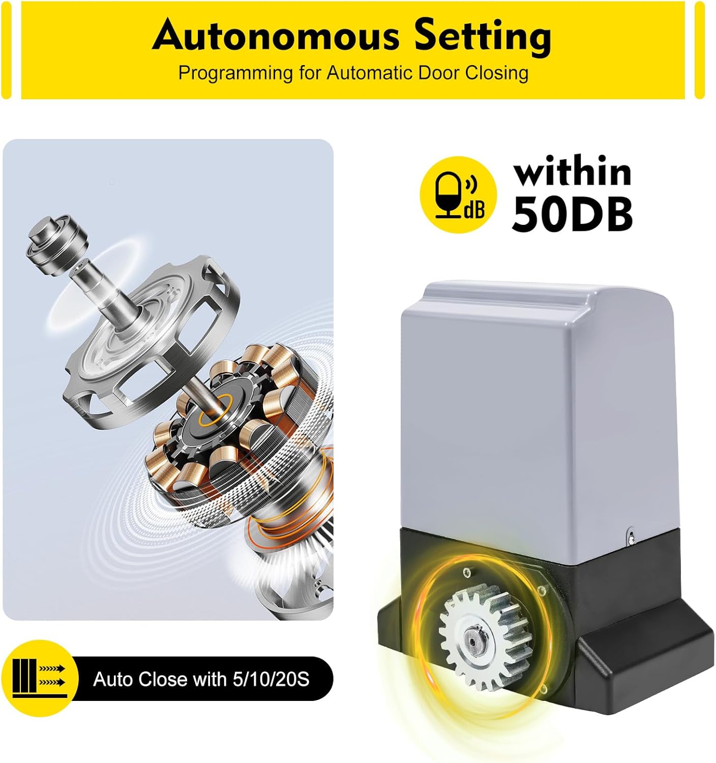 Schuifdeurmotor – Schuifpoortopener – Deuropener Automatisch – Elektrische Poortmotor – Poortaandrijving – 750W Koperen Motor – Veiligheidssensor Met Anti-Kleminstallatie
