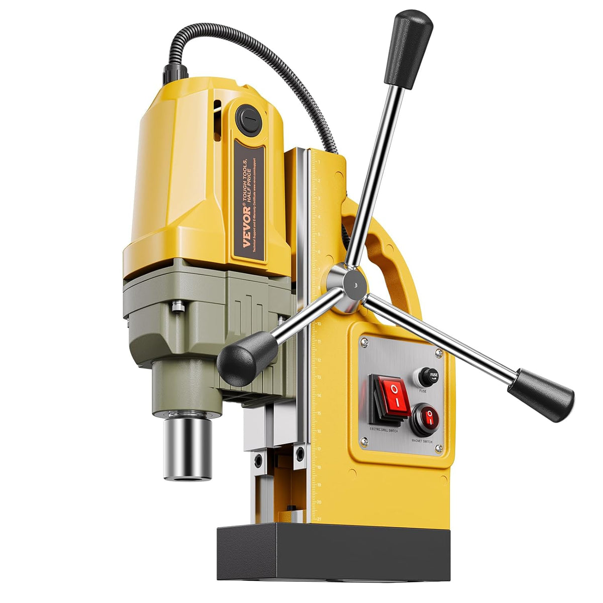 VEVOR Portable Electric Column Drilling Machine, 1400 W Motor, 40 mm Drill Diameter, with 11 Core Drilling Points, Speed of 800 RPM, Metal Drilling Machine
