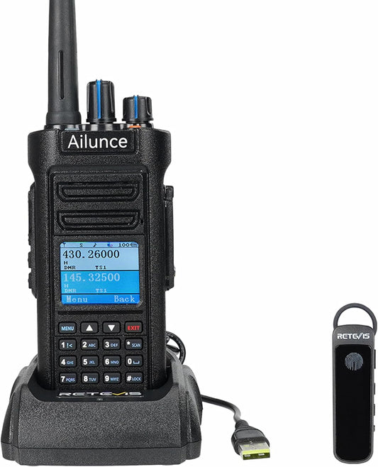 Retevis Ailunce HD2 Ham Radio, HD1, DMR Radio, draadloze 5.0, Dual Band Walkie Talkie, IP67 waterdicht, 3200mAh batterij, lange afstand amateur radio voor nood Rescue, Ham Event (1 stuks)