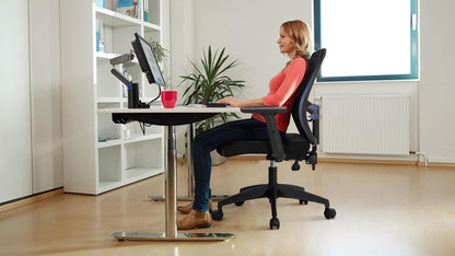 ALPHA HOME Ergonomische stoel van netstof, bureau met gemiddelde rugleuning, computer met verstelbare armleuningen