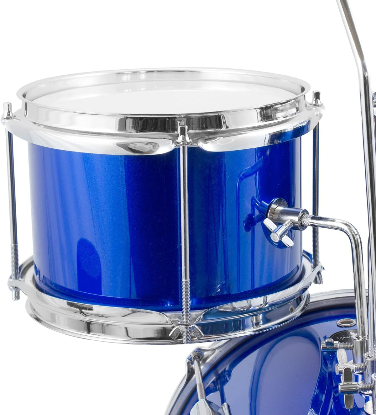 Kids Drum Kit - Blauw 3-delige Junior Drumset, Kinderdrumset met Troon en Drumsticks