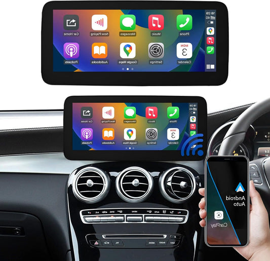 Road Top 12.3 Inch Car Radio Wireless CarPlay Android Car Touch Screen for Mercedes Benz A/C/V Class GLA CLA W176 C117 X117 X156 W447 2016-2018 Year with NTG5.0, Support Mirrorlink - QUORE