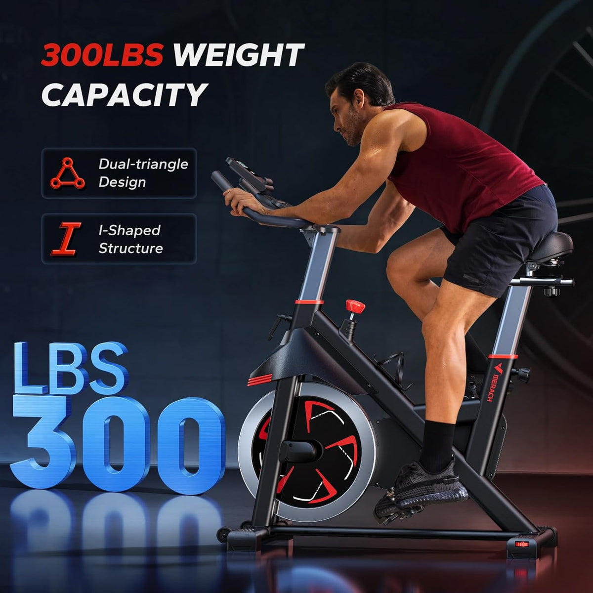 MERACH Hometrainer, fiets met magnetische weerstand, stille remvoering/hometrainer, fiets met verbeterd comfortabel zitkussen, indoor cycling bike met tablethouder, eigen app, tot 136 kg
