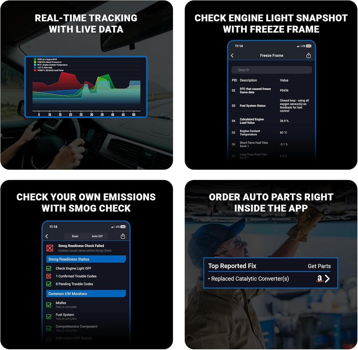 OBD2 Scanner – Auto Uitleesapparaat – Diagnose Tool – Codelezer – Bluetooth Scanner – Realtime Foutcodes Uitlezen – Compatibel met iOS en Android