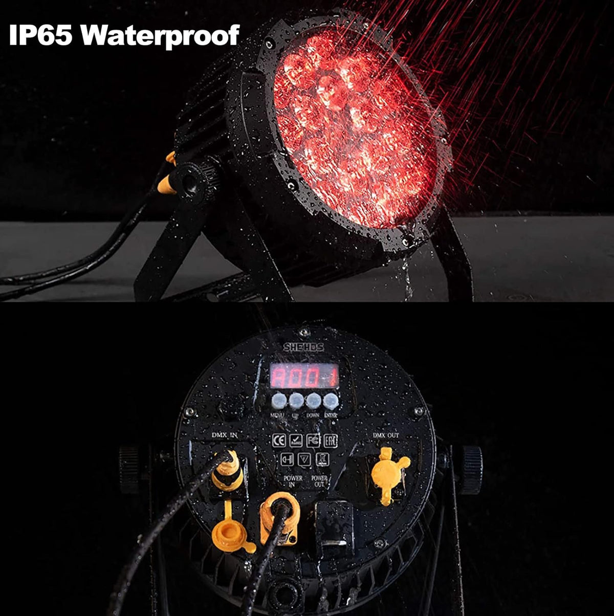 SHEHDS Par Lichten Waterdicht Outdoor LED 18x18W Verlichting Podium Wassen Lichten DMX Controle Strobe DJ Licht Party Licht voor Kerstfeest Bruiloft Show Concerten Kerk