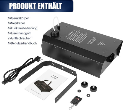 1500 W DMX rookmachine met draadloze afstandsbediening en timer, professionele outdoor rookmachine voor bruiloft, podium, DJ, feesten, Halloween, concerten en evenementen