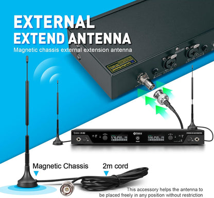 Draadloos In-Ear Monitorsysteem – IEM Systeem – In-Ear Monitor – Podium Monitor – 4 Pocket-Ontvangers – Stereo UHF 560-590 MHz met 60 Schakelbare Frequenties – Bereik Tot 300 Meter