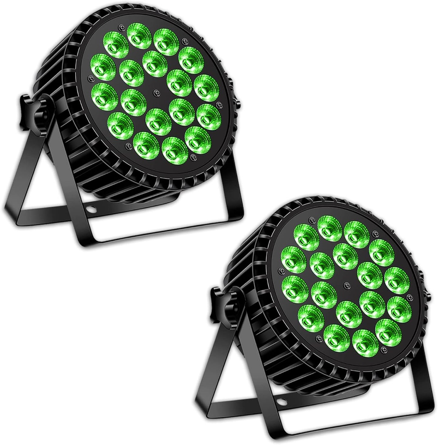 Ledspot, 200 W, 18 leds, podiumverlichting, discolicht, partyverlichting, 12 kanalen, paar ledlicht, RGBW, DMX stroboscoop, geluidsactieve modus, verlichting, DJ lichteffect voor show, party, bar, Halloween, 2 stuks