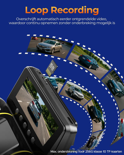 4-Kanaals Dashcam Auto – Autocamera – Auto Camera – Camera Auto – 360° Dashcam – 1080P Opname – WiFi & App-bediening