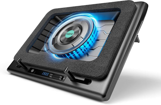 Laptop Cooling Pad – Laptop Koeler – Cooling Stand – Koelplaat – Laptop Ventilator – Krachtige 5,5 Inch Turbo Ventilator – Touchbediening Met LED Display