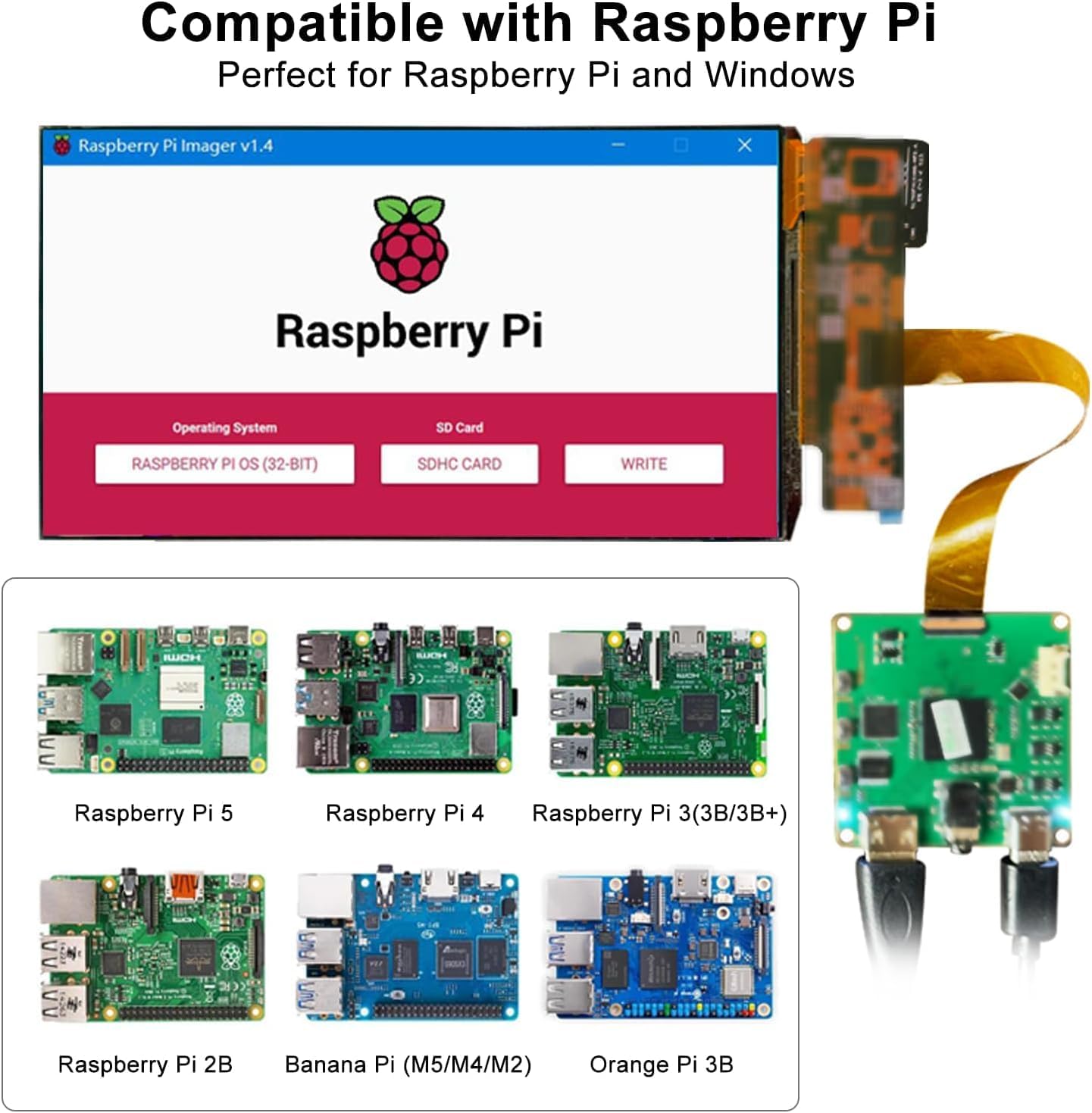 Amoled-display, 7 inch FHD 90 Hz, hoge vernieuwingsfrequentie, 850 nits, hoge helderheid, IPS-touchpaneel voor Raspberry Pi 5/4 laptopcamera, switch, PS4/5, gaming-display, doe-het-zelfscherm