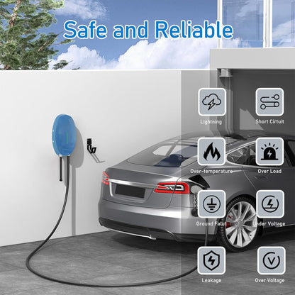 Elektrische Autolader – Wallbox – EV Charger – Thuislader – Laadstation – Type 2 Stekker – 11 kW 16A Driefasig – Waterdicht IP66 – 6 Meter Kabel
