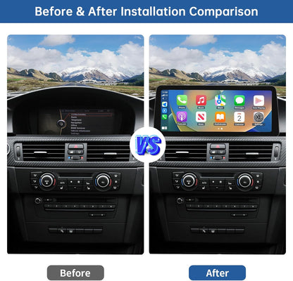 Road Top 12.3 Inch Autoradio Draadloze Carplay Android Auto Touchscreen voor BMW 3er E90/E91/E92/E93 2008-2013 Jaar met CIC Systeem, Car Stereo Multimedia Radio Ontvanger, Ondersteuning Mirrorlink