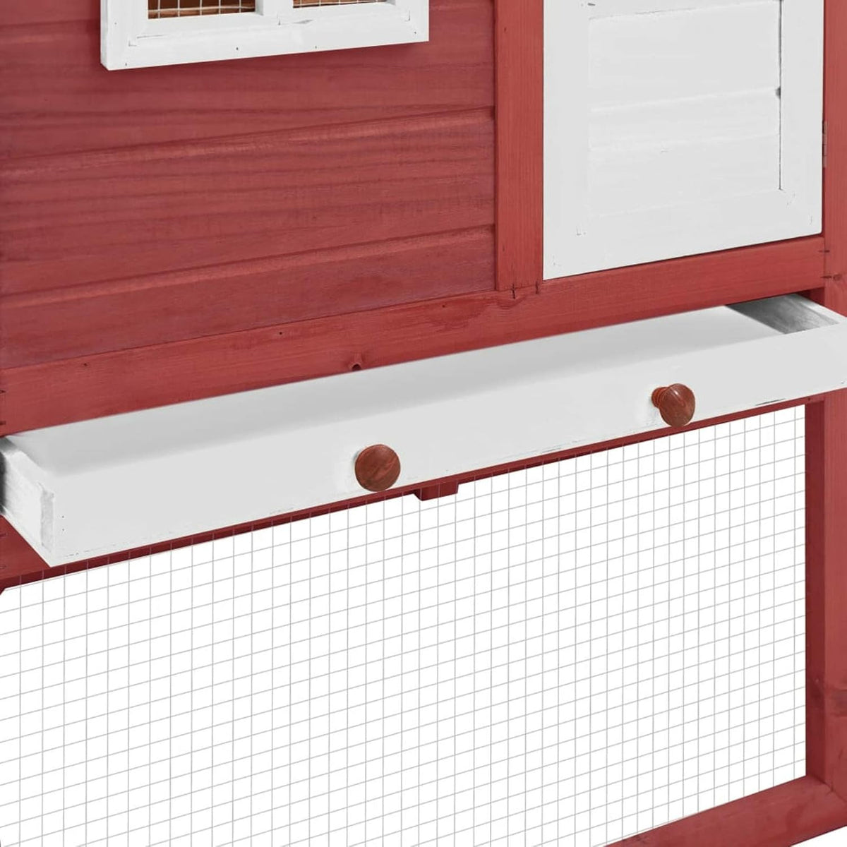 LAPOOH Chicken Coop with Nesting Box Red and White Solid Pine Wood, Chicken Coop, Chicken Coop, Chicken Cage, Poultry House, Animal Outdoor Pens & Coops-170867