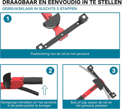 Wiltec handmatige pijpenbuiger 14-32 mm, buizenbuiger met buigradius tot 90°, manuele pijpbuigmachine voor aluminium, koper en kunststof pijpen, leidingen en buizen