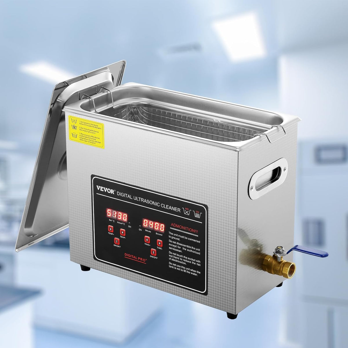 Ultrasone Reiniger – Ultrasoon Reinigingsapparaat – Sieradenreiniger – Brillenreiniger – Horlogereiniger – Roestvrijstalen Tank 6 Liter – Digitale Timer en Temperatuurregeling