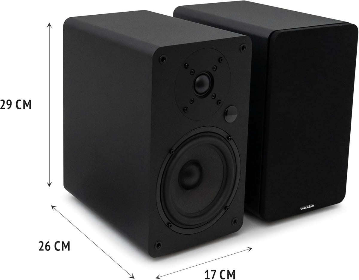 VULKKANO A5 ARC Luidspreker met 13,3 cm (5,25 inch), Bluetooth 5.0, HDMI ARC, optisch, RCA, USB, met subwoofer-uitgang, hifi-studio-monitoren met elegant design, zwart