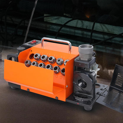 VEVOR Drill Sharpener, 3-13mm End Mill Grinder, Lip Relief Angle and 95°-135° Point Angle, Adjustable Drill, Portable Grinder with 11 Collets, CBN & SDC Wheel