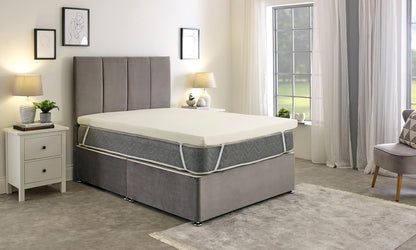 Starlight Beds Kleine dubbele traagschuim matrastopper - 7,5 cm dik met afneembare, wasbare hoes, wit - 120 x 190 x 7,5 cm