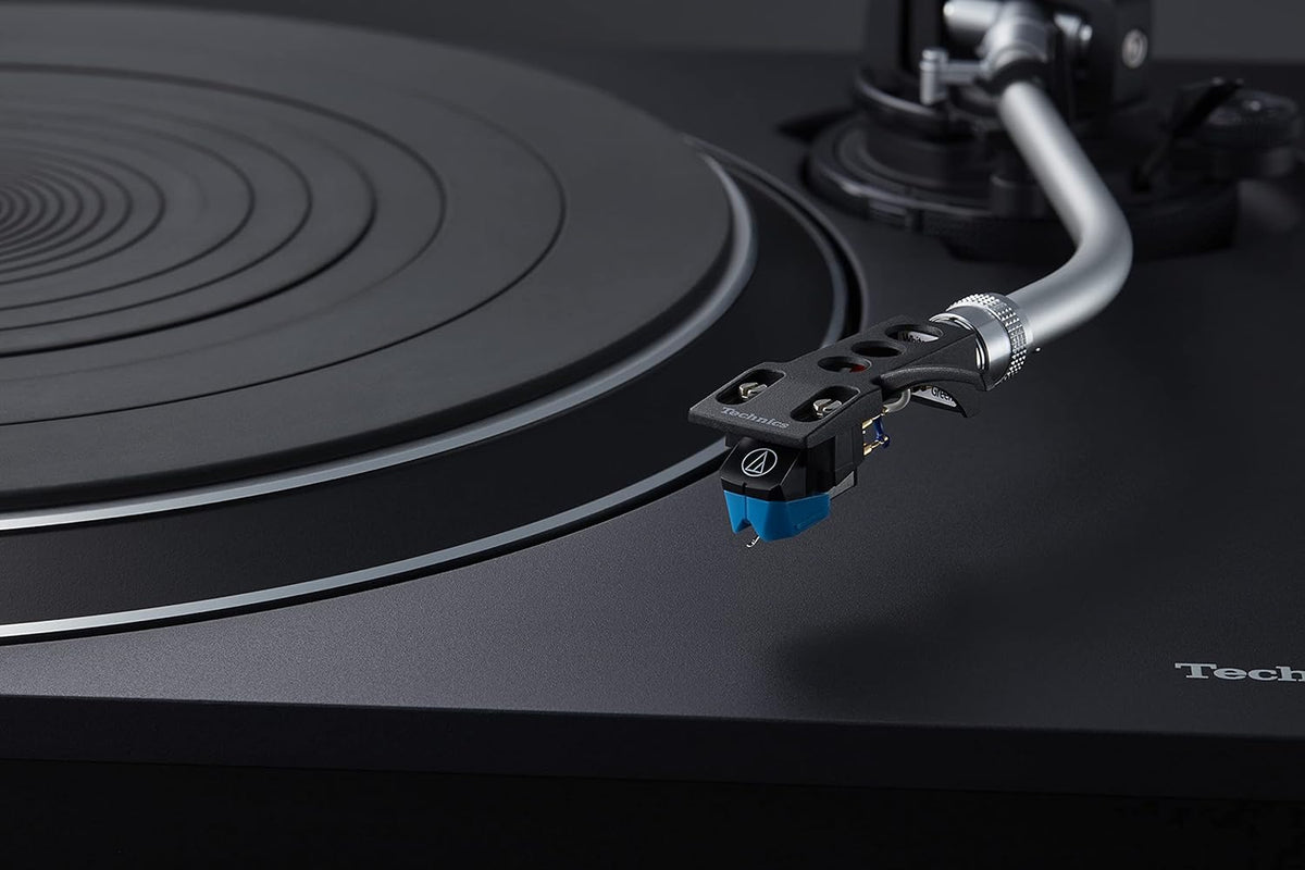 Technics SL-100CEG-K Direct Drive Draaitafel Systeem met AT-VM95C Cartridge, Auto Lifter, Kernloze Motor, Vinylspeler met 3 Snelheden, Zwart