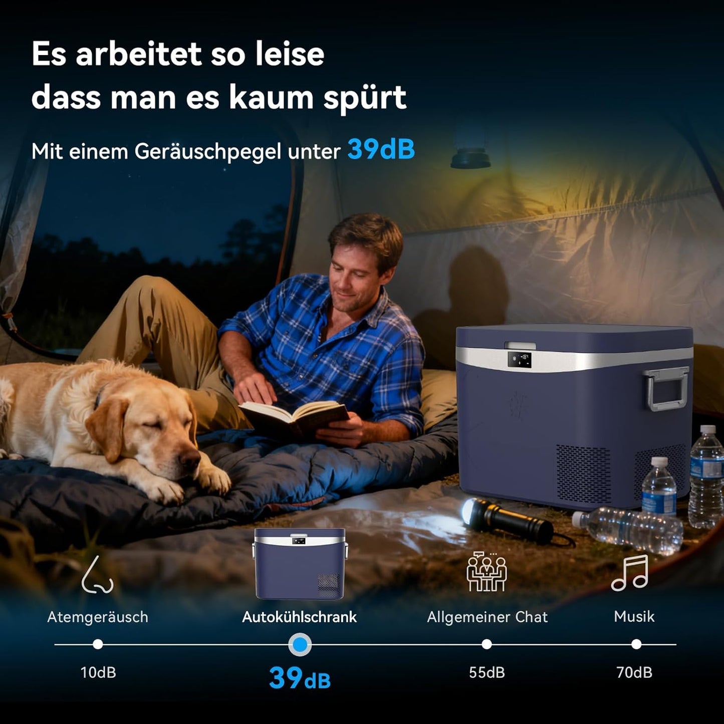 BINGI Compressor-koelbox, 18 l, mini-draagbare elektrische koelkast, 12/24 V DC, elektrische vriezer, draagbare vriezer voor auto, vrachtwagen, picknick, camping en thuisgebruik
