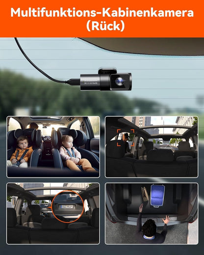 VANTRUE N5 4-kanaals dashcam auto 1944P+3×1080P/30FPS, STARVIS 2, 360° voor achter 5GHz wifi, spraakgestuurde dashcam met GPS, dubbele HDR+ WDR, 24 uur. Bufferparkeermodus, dubbel IR, max. 512G
