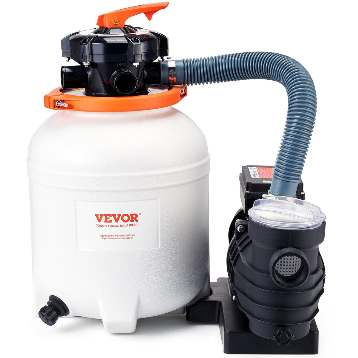 VEVOR Zandfilterpomp met 3000 GPH, voor bovengrondse vloeren, zandfilter 30,5 cm (12 inch), zwembadpomp met 1/2 pk, digitale programmeertimer, combiset van filters met