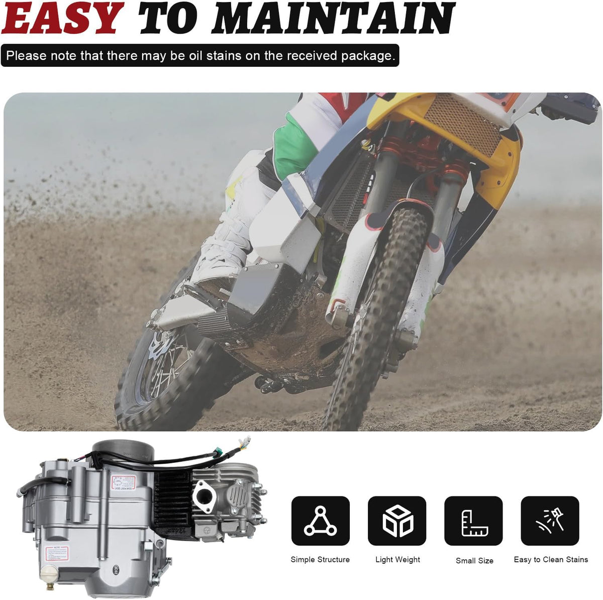 125cc engine 4-stroke engine 4-speed manual clutch motor pitbike engine CDI cylinder 125cc engine Dirt Bike Engine Kickstarter 125cc engine 9.0:1 compression ratio & PZ16J carburetor - QUORE