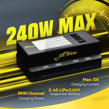 Multikanaals Batterijoplader – LiPo Oplader – LiHV Lader – Drone Acculader – FPV Oplader – 8 Kanaals – 30W Per Kanaal – 2A Max Stroom