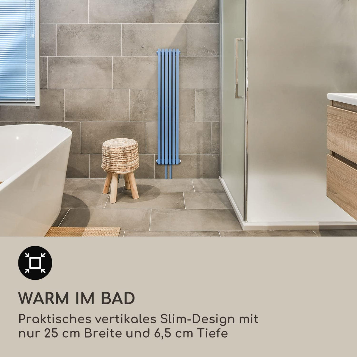 Warmwaterradiator – Handdoekradiator – Handdoekdroger – Badkamerradiator – Verticale Wandradiator – 365 W – Elektronische Thermostaat