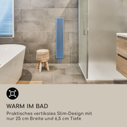 Warmwaterradiator – Handdoekradiator – Handdoekdroger – Badkamerradiator – Verticale Wandradiator – 365 W – Elektronische Thermostaat