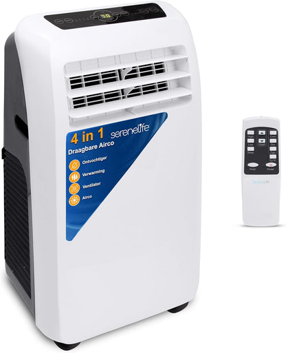 Mobiele Airconditioner – Draagbare Airco – Mobiele Airco – Verplaatsbare Airco – Airco – Wit – 4-In-1 Koelen, Verwarmen, Ventileren & Ontvochtigen – Inclusief Raammontage Uitlaatkit