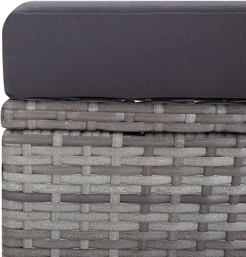 vidaXL 2-piece lounge set with cushions poly rattan grey - QUORE