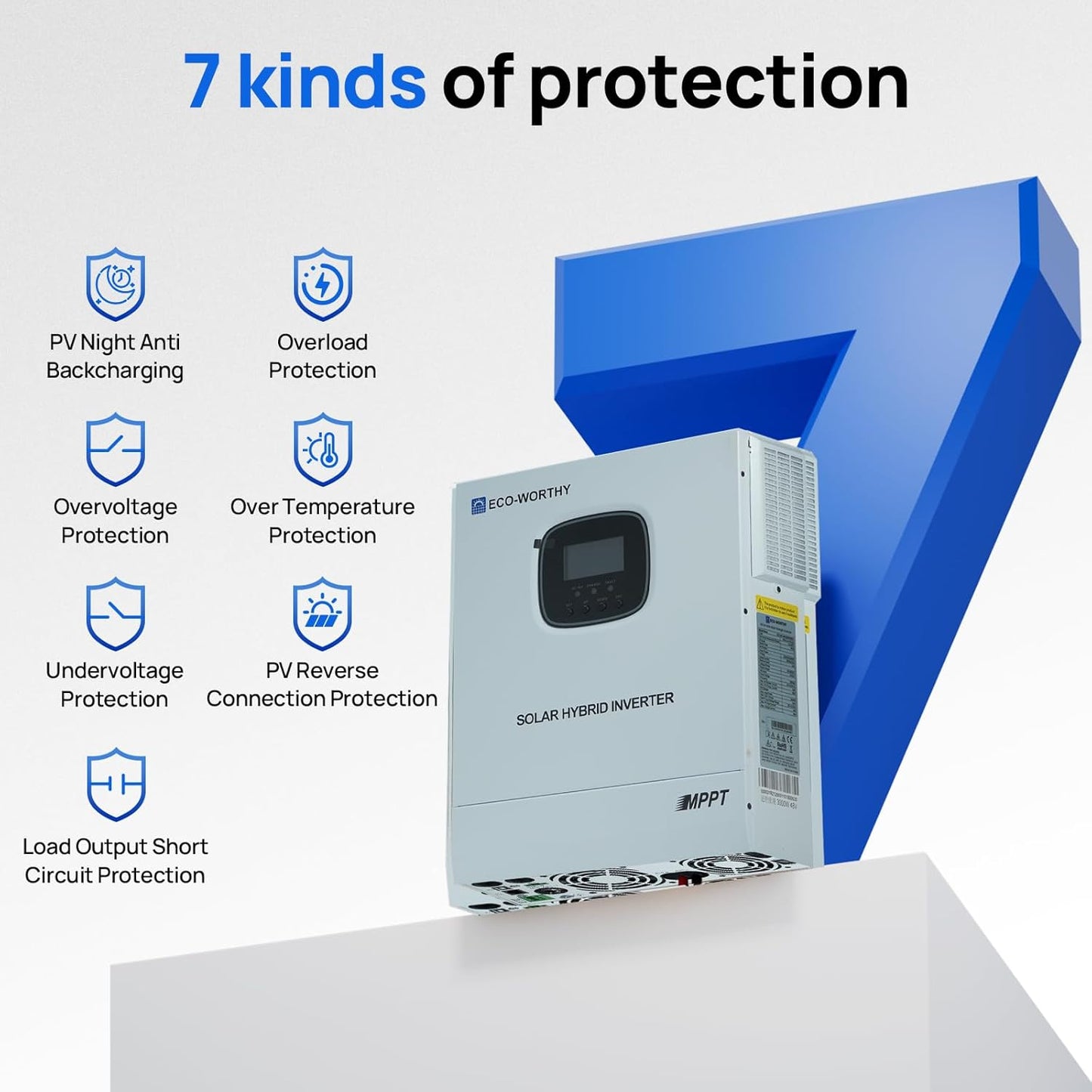 ECO-WORTHY 48 V 3000 W hybrid inverter for independent from the grid - QUORE