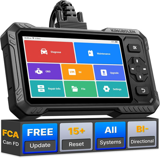 OBD2 Scanner, KINGBOLEN S6 Elite Volledig Systeem Auto Diagnostisch Gereedschap met 15 Reset Diensten, FCA AutoAuth, Can FD Protocol, Bidirectionele Scan Tool Levenslang Gratis Update