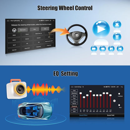 Android 13 Autoradio – Multimedia Speler – Auto Headunit – Navigatiesysteem – Inbouwautoradio – 2GB RAM + 64GB Opslag – CarPlay & Android Auto Compatibel