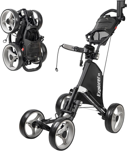 Caddytek Explorer V8 - SuperLite 4 Wheel Golf Push Cart, Explorer Versie 8