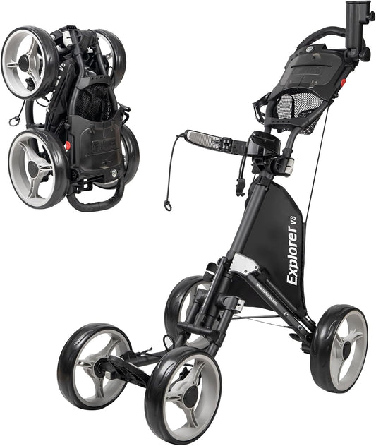 Caddytek Explorer V8 - SuperLite 4 Wheel Golf Push Cart, Explorer Versie 8