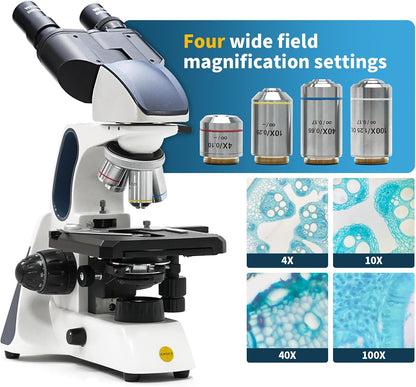 Swift SW400INF-B-CL 40X-2500X Magnificatie, Infinity Optical System Research-Grade Binocular Microscoop Compound Lab met Wide-Field10X/25X Eyepieces, Mechanical Stage, UltraPreciseFocusing
